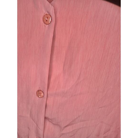 Vtg Plus Preferred Peach Silk Like Short Sleeve Button Up Size 22W - Picture 4 of 5